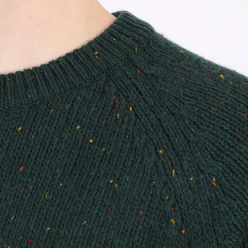 мужской зеленый свитер Carhartt WIP Anglistic Sweater I010977-speckled grove - цена, описание, фото 2